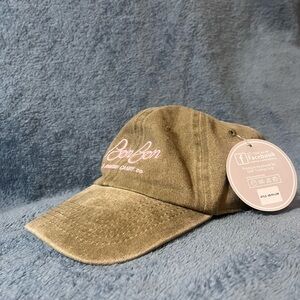 Corduroy Cap with Pink Embroidery